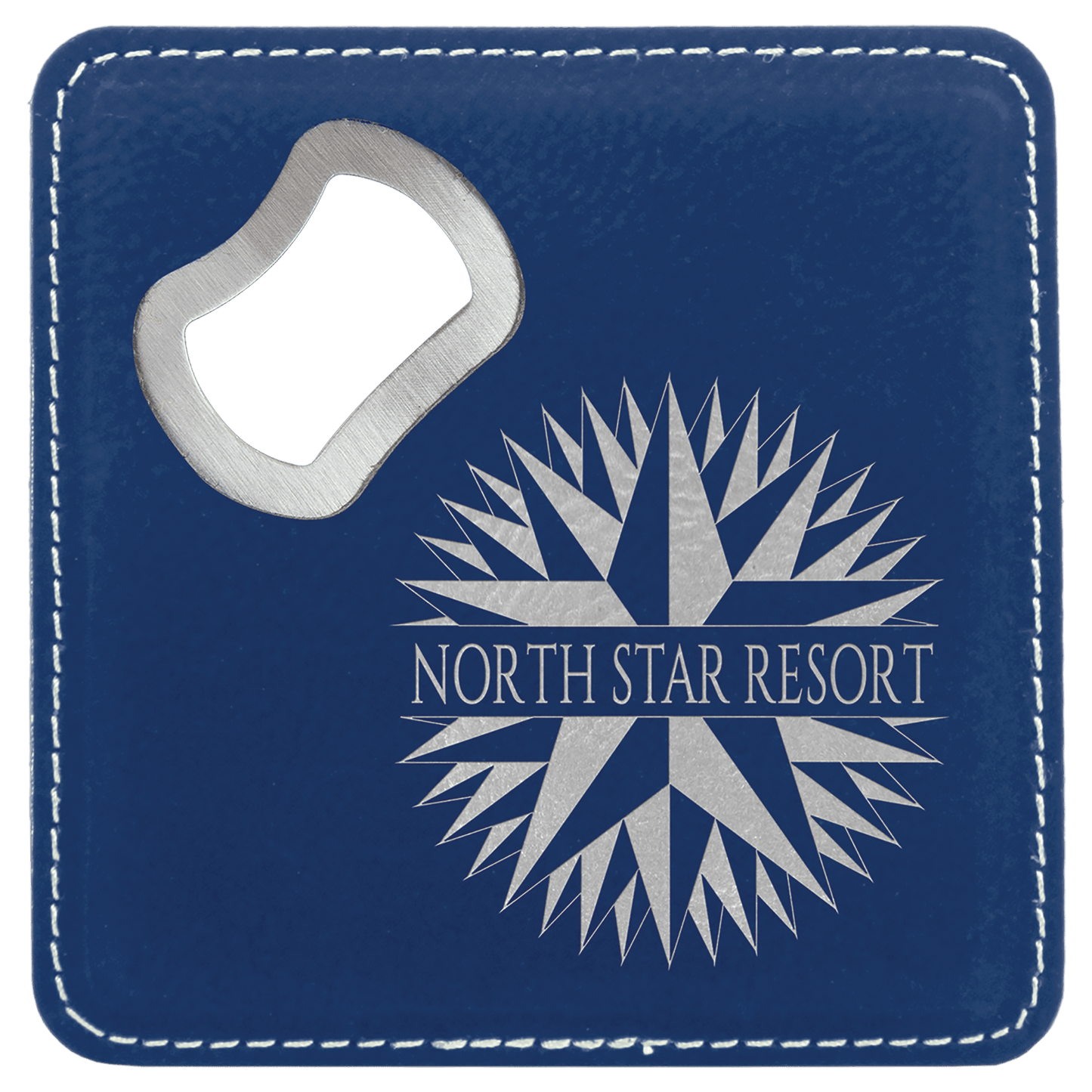 4" x 4" Leatherette Bottle Opener Coaster - Hype etch