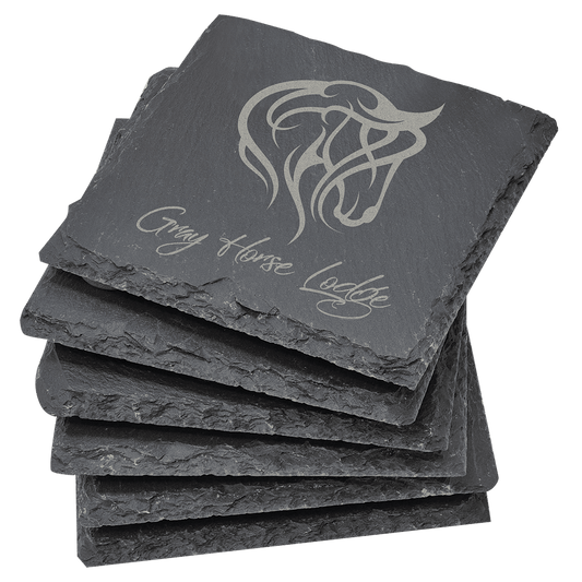 Slate Coaster Set-6 Piece - Hype etch