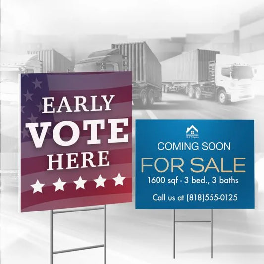 18 x 12 Yard Signs Including Stakes for Effective Outdoor Promotions